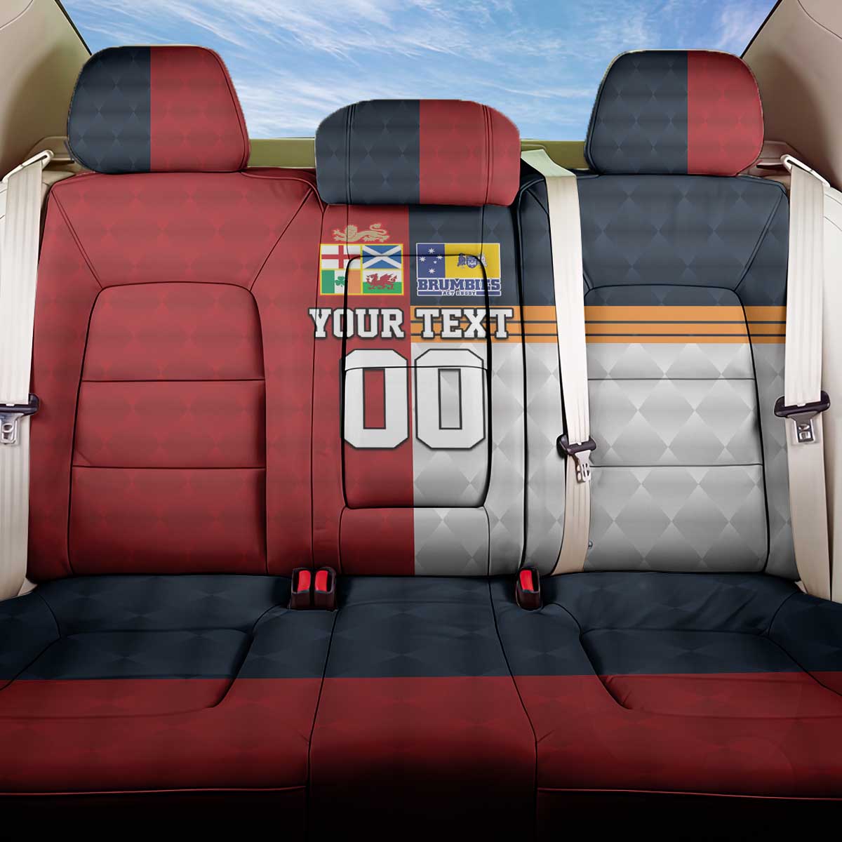 Custom British Lions Australia ACT Back Car Seat Cover Sporty Style