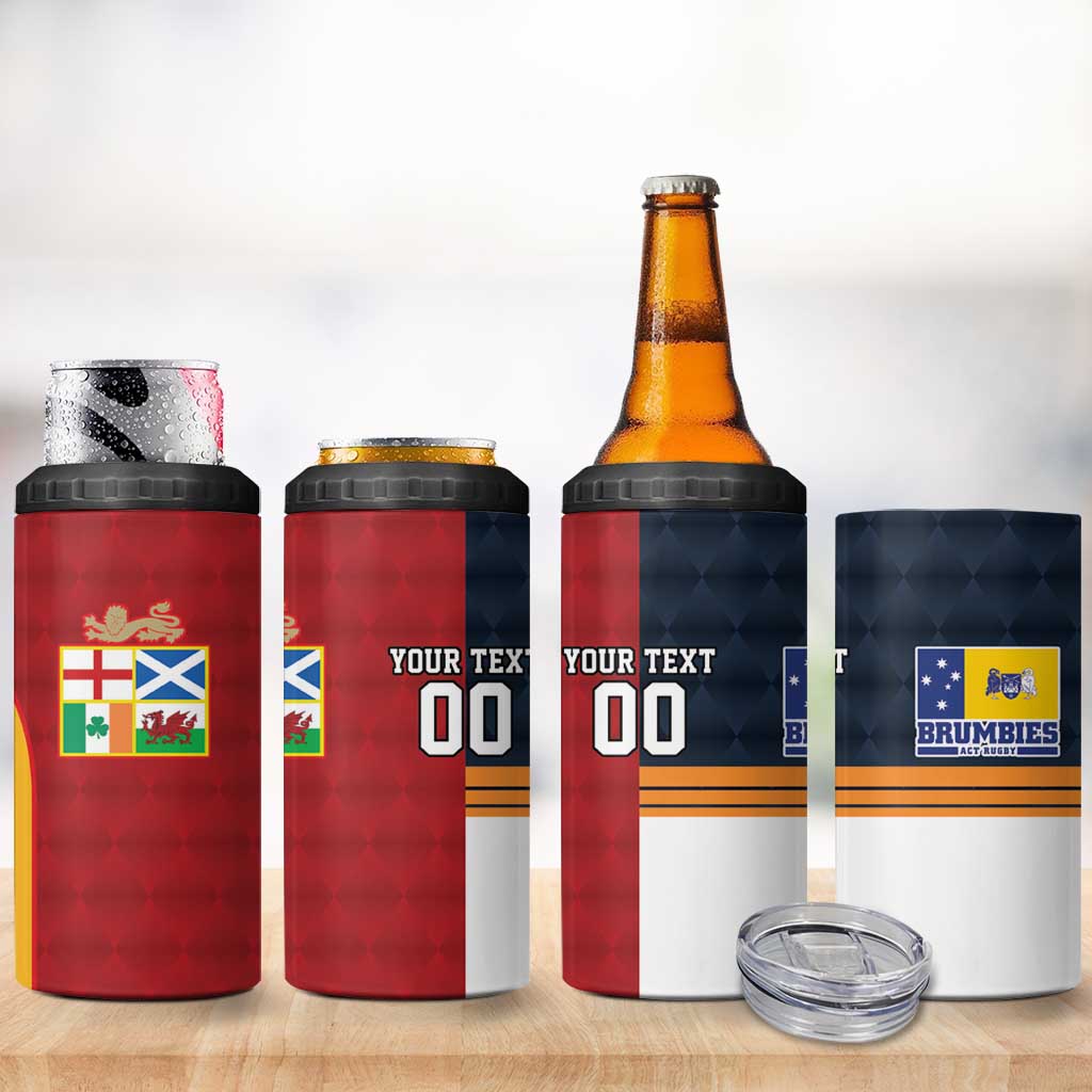 Custom British Lions Australia ACT 4 in 1 Can Cooler Tumbler Sporty Style