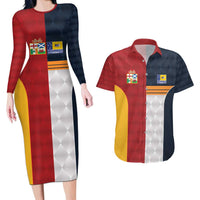Custom British Lions Australia ACT Couples Matching Long Sleeve Bodycon Dress and Hawaiian Shirt Sporty Style
