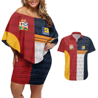 Custom British Lions Australia ACT Couples Matching Off Shoulder Short Dress and Hawaiian Shirt Sporty Style