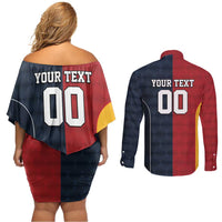 Custom British Lions Australia ACT Couples Matching Off Shoulder Short Dress and Long Sleeve Button Shirt Sporty Style