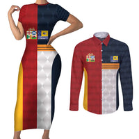 Custom British Lions Australia ACT Couples Matching Short Sleeve Bodycon Dress and Long Sleeve Button Shirt Sporty Style