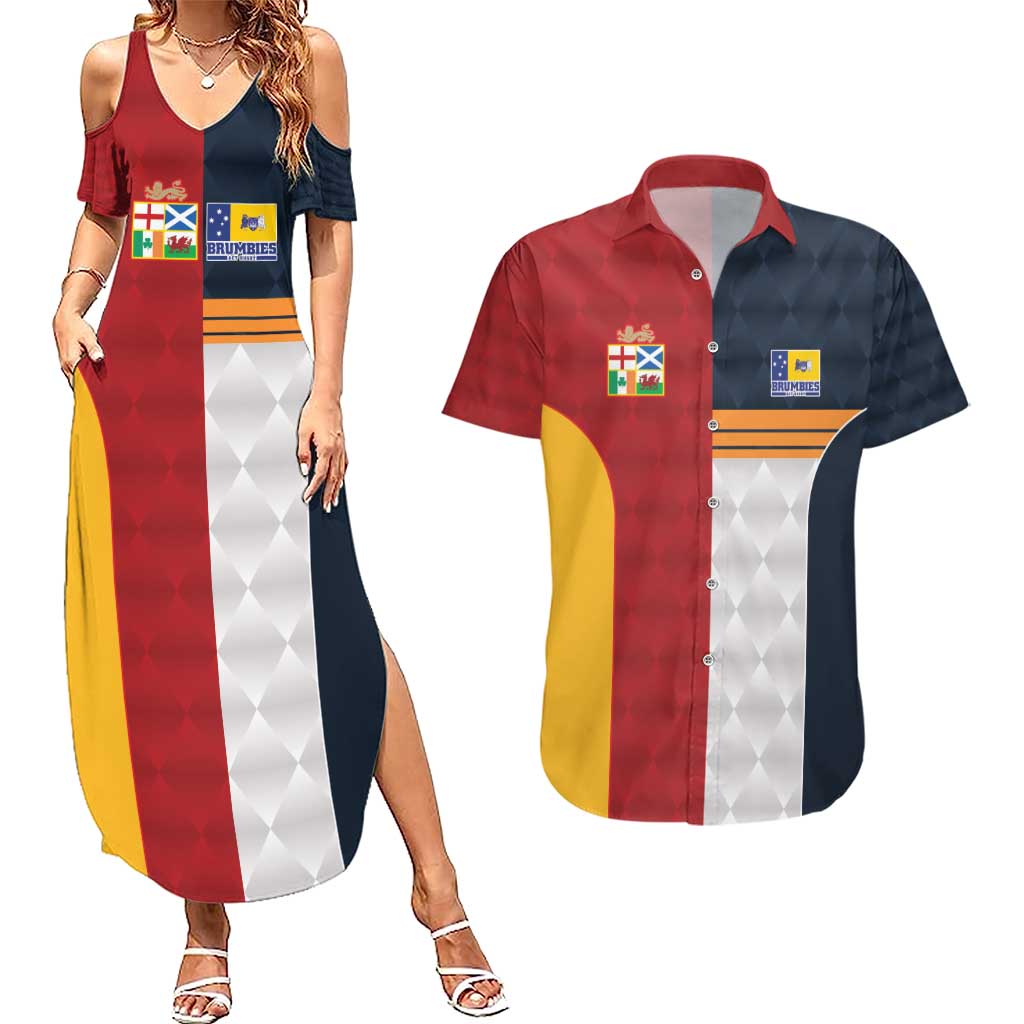Custom British Lions Australia ACT Couples Matching Summer Maxi Dress and Hawaiian Shirt Sporty Style