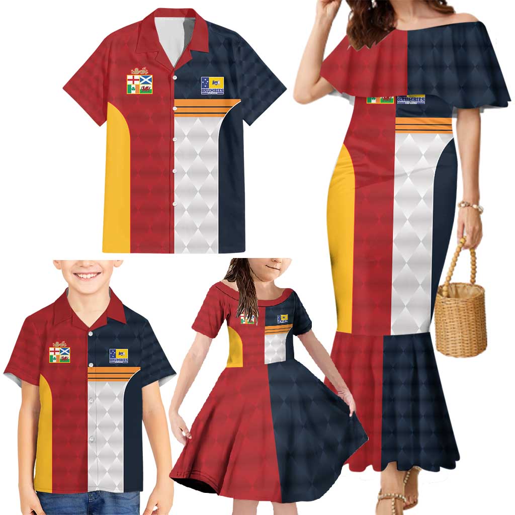 Custom British Lions Australia ACT Family Matching Mermaid Dress and Hawaiian Shirt Sporty Style