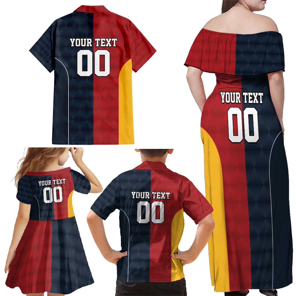Custom British Lions Australia ACT Family Matching Off Shoulder Maxi Dress and Hawaiian Shirt Sporty Style