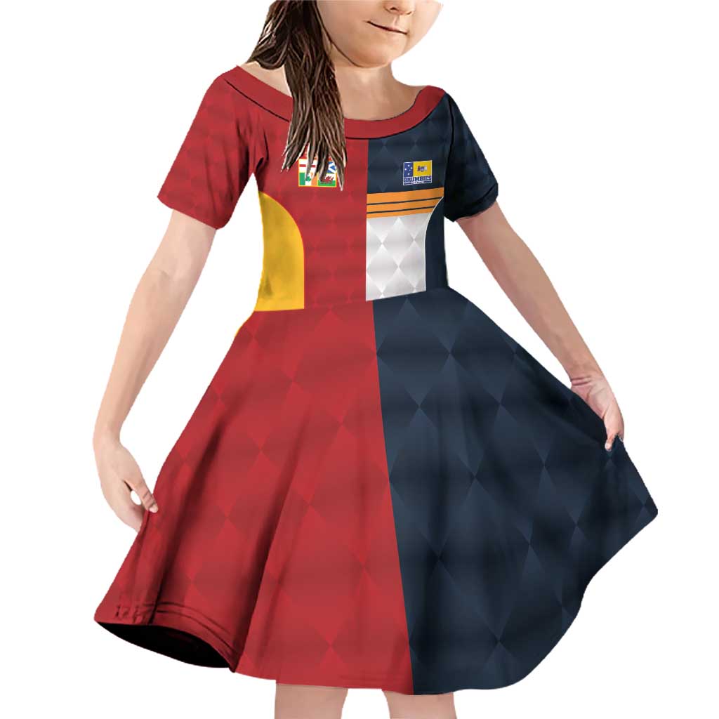 Custom British Lions Australia ACT Family Matching Off Shoulder Short Dress and Hawaiian Shirt Sporty Style
