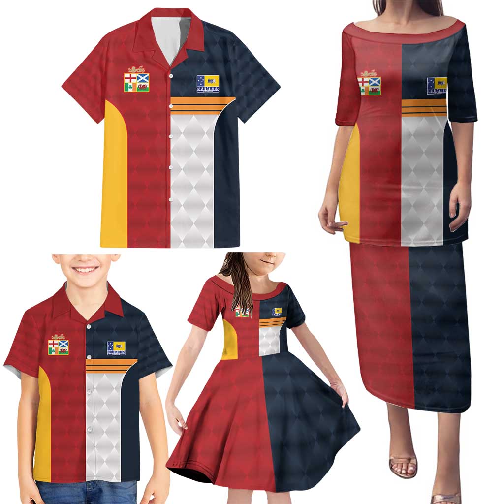 Custom British Lions Australia ACT Family Matching Puletasi and Hawaiian Shirt Sporty Style