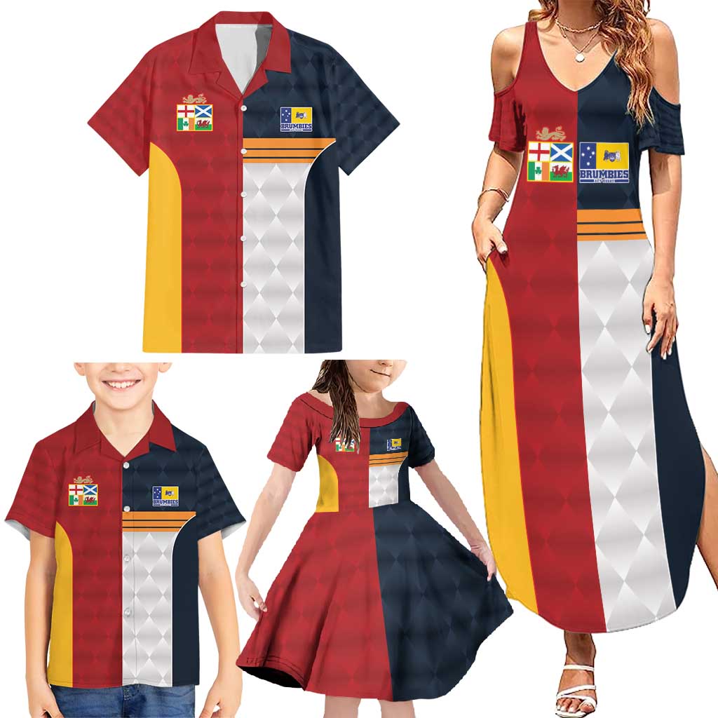 Custom British Lions Australia ACT Family Matching Summer Maxi Dress and Hawaiian Shirt Sporty Style