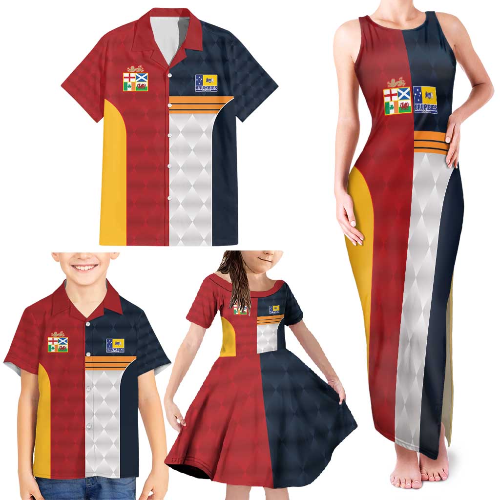 Custom British Lions Australia ACT Family Matching Tank Maxi Dress and Hawaiian Shirt Sporty Style