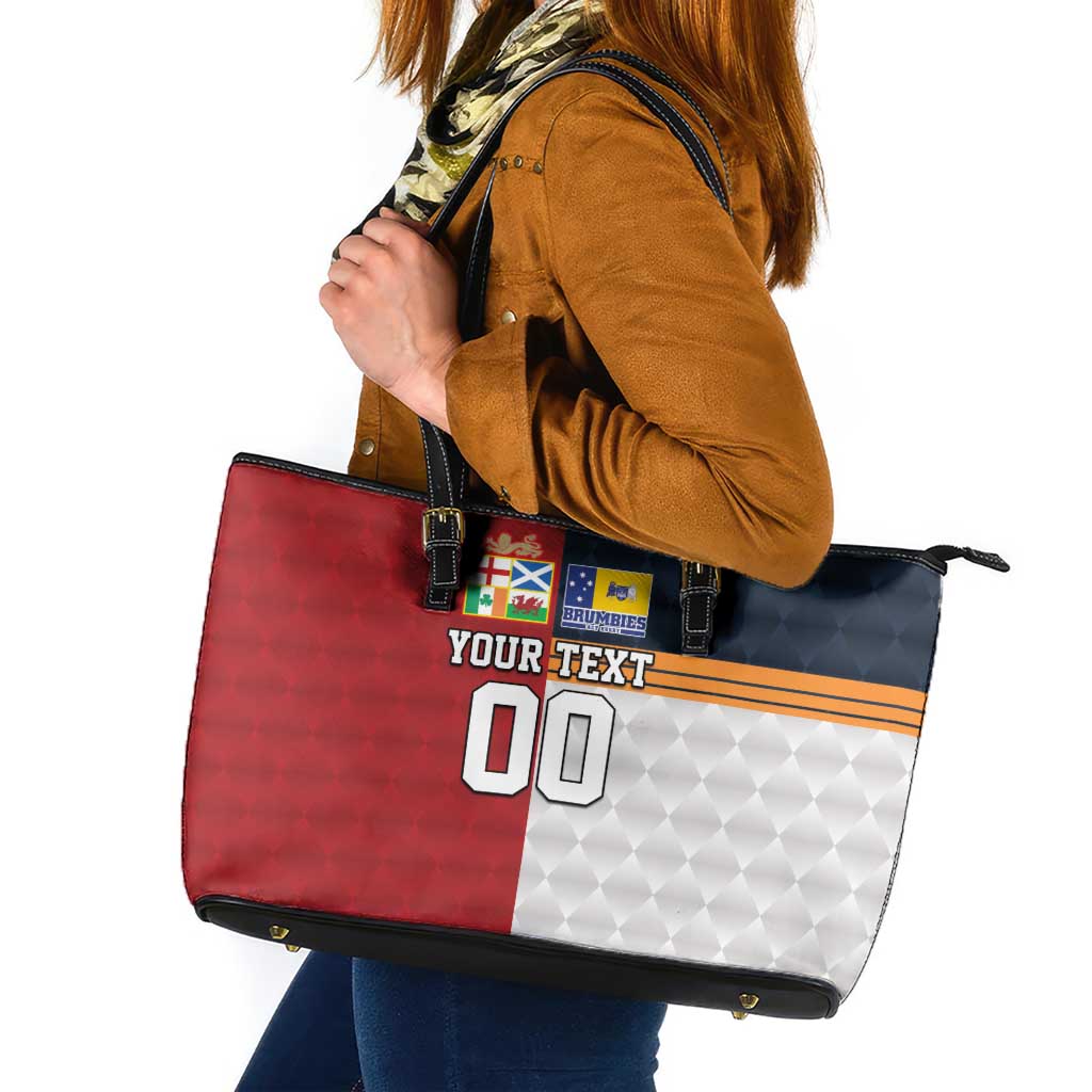 Custom British Lions Australia ACT Leather Tote Bag Sporty Style