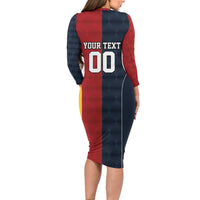 Custom British Lions Australia ACT Long Sleeve Bodycon Dress Sporty Style