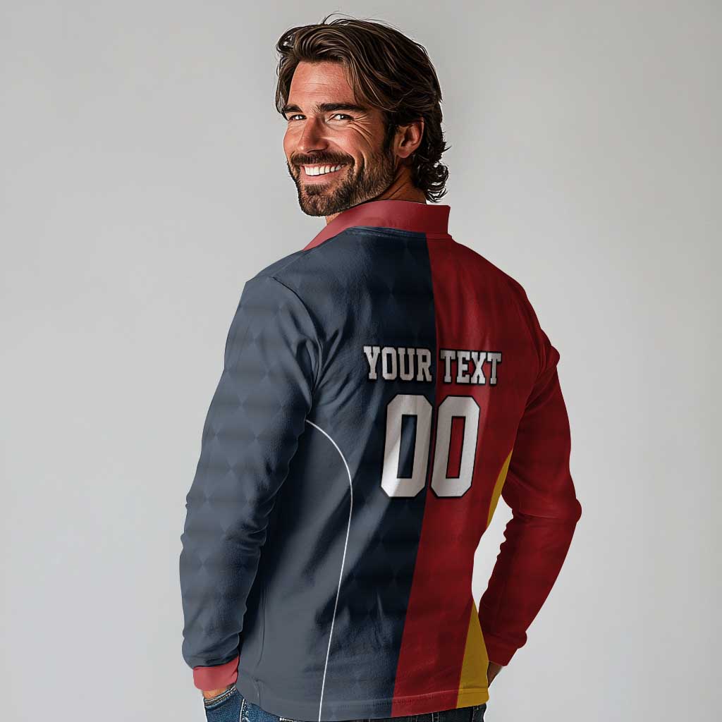 Custom British Lions Australia ACT Long Sleeve Polo Shirt Sporty Style