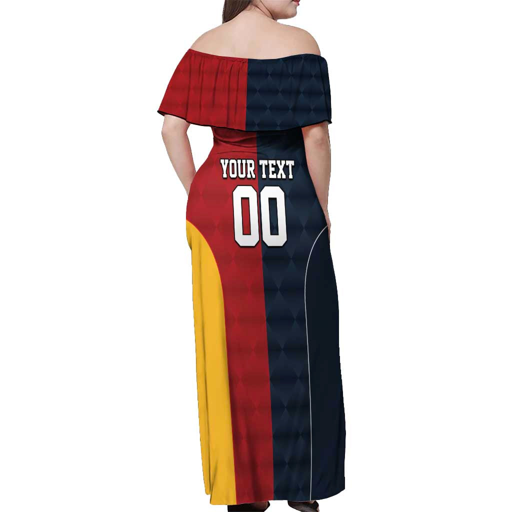 Custom British Lions Australia ACT Off Shoulder Maxi Dress Sporty Style