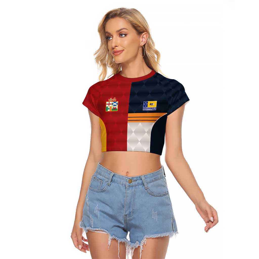 Custom British Lions Australia ACT Raglan Cropped T Shirt Sporty Style