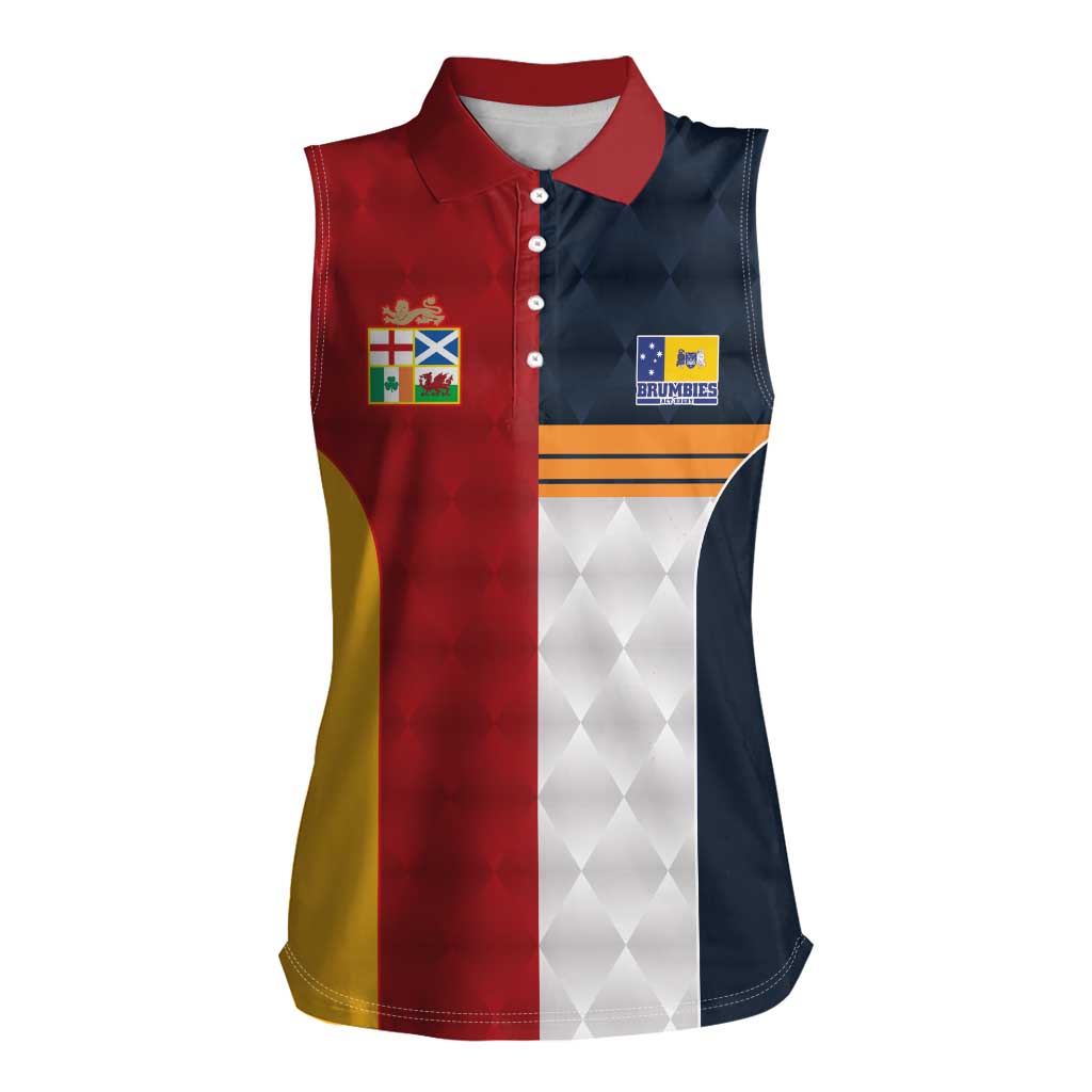 Custom British Lions Australia ACT Women Sleeveless Polo Shirt Sporty Style
