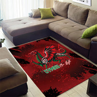 Wales Rugby National Heritage Area Rug Red Dragon Inspired Edition