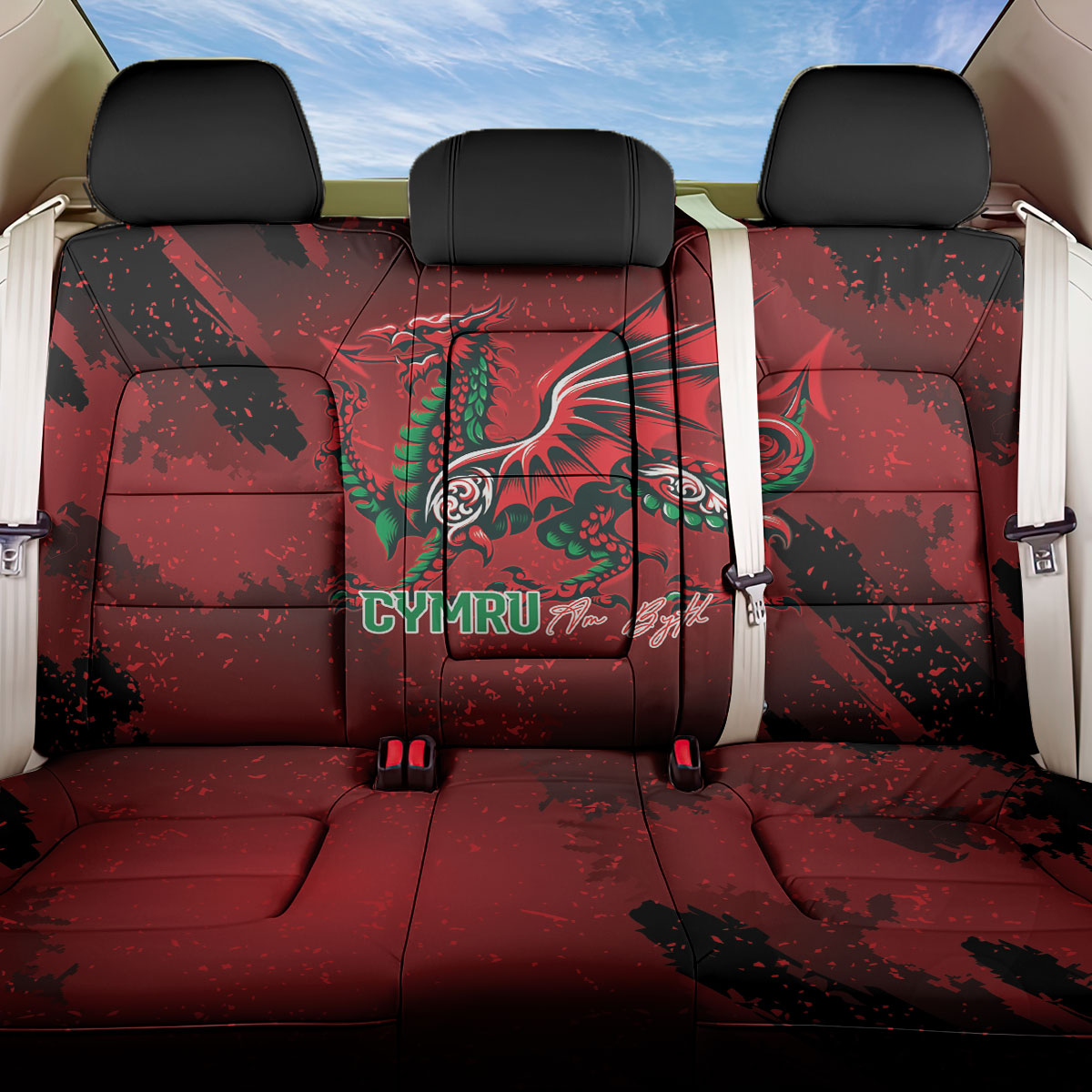 Wales Rugby National Heritage Back Car Seat Cover Red Dragon Inspired Edition