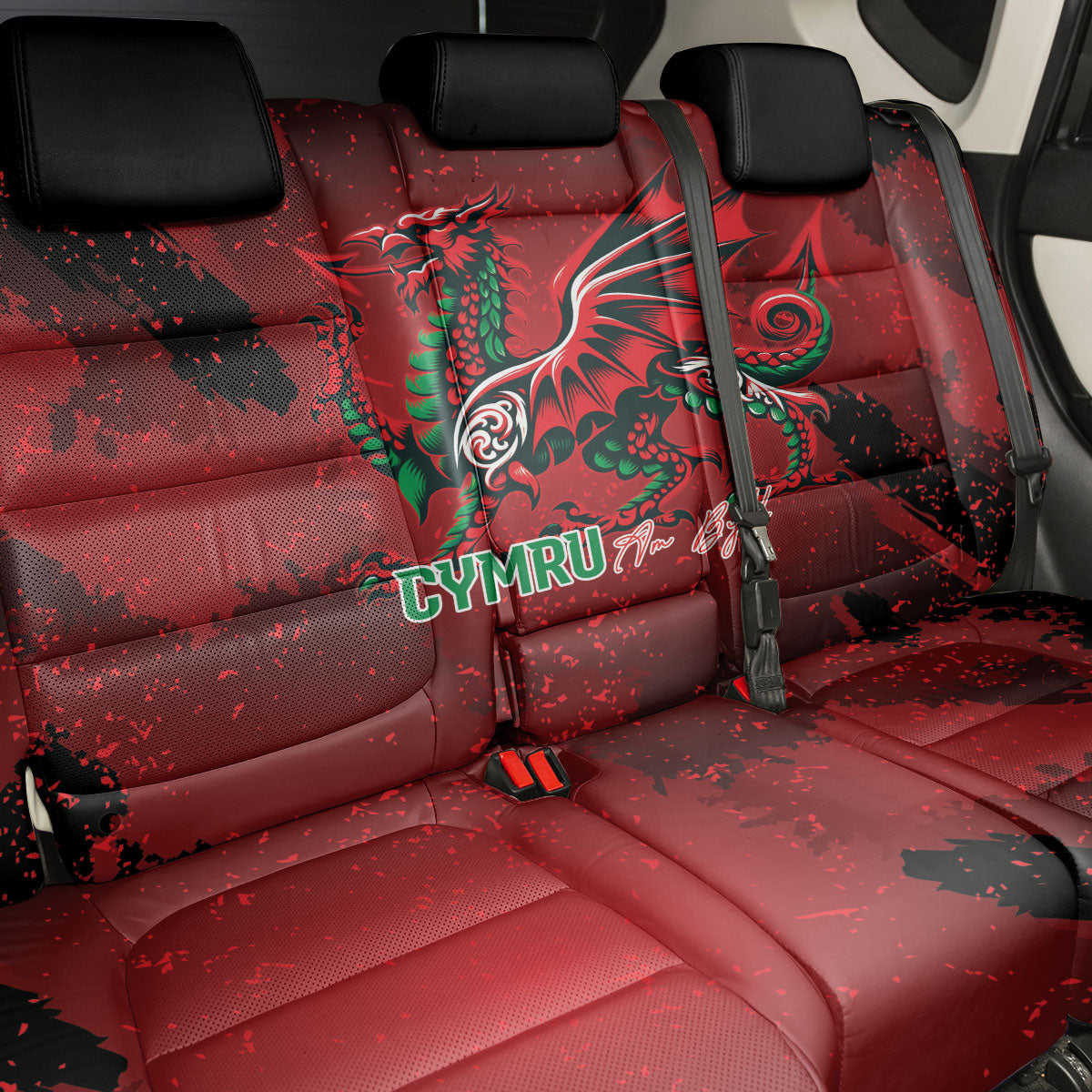 Wales Rugby National Heritage Back Car Seat Cover Red Dragon Inspired Edition