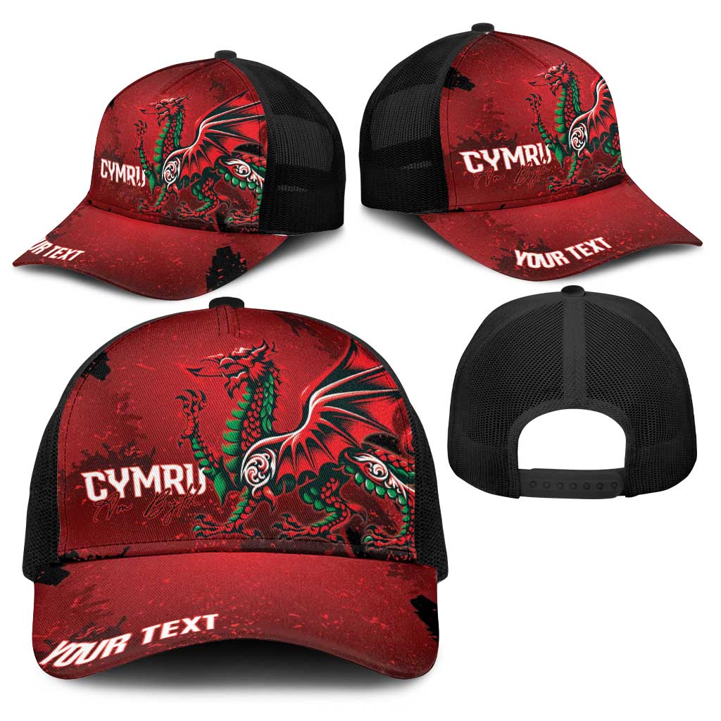 Wales Rugby National Heritage Personalized Baseball Net Cap Red Dragon Inspired Edition