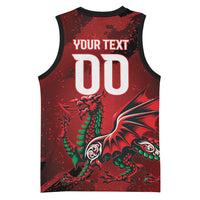 Wales Rugby National Heritage Custom Basketball Jersey Red Dragon Inspired Edition