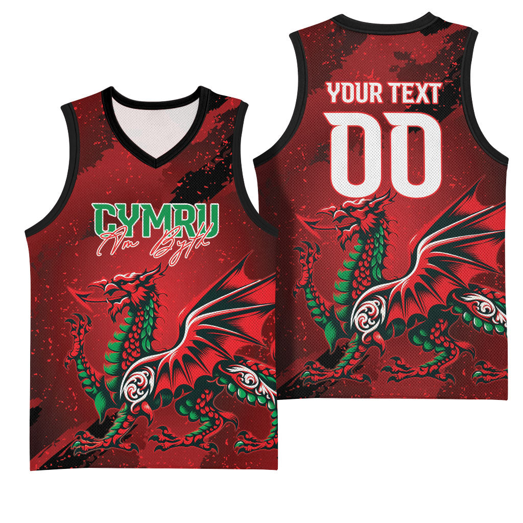 Wales Rugby National Heritage Custom Basketball Jersey Red Dragon Inspired Edition