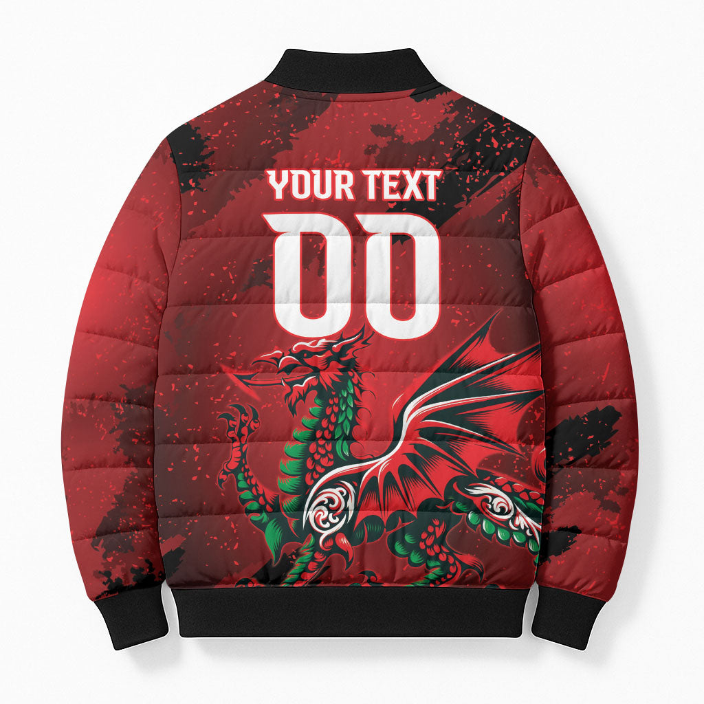 Wales Rugby National Heritage Custom Bomber Puffer Jacket Red Dragon Inspired Edition