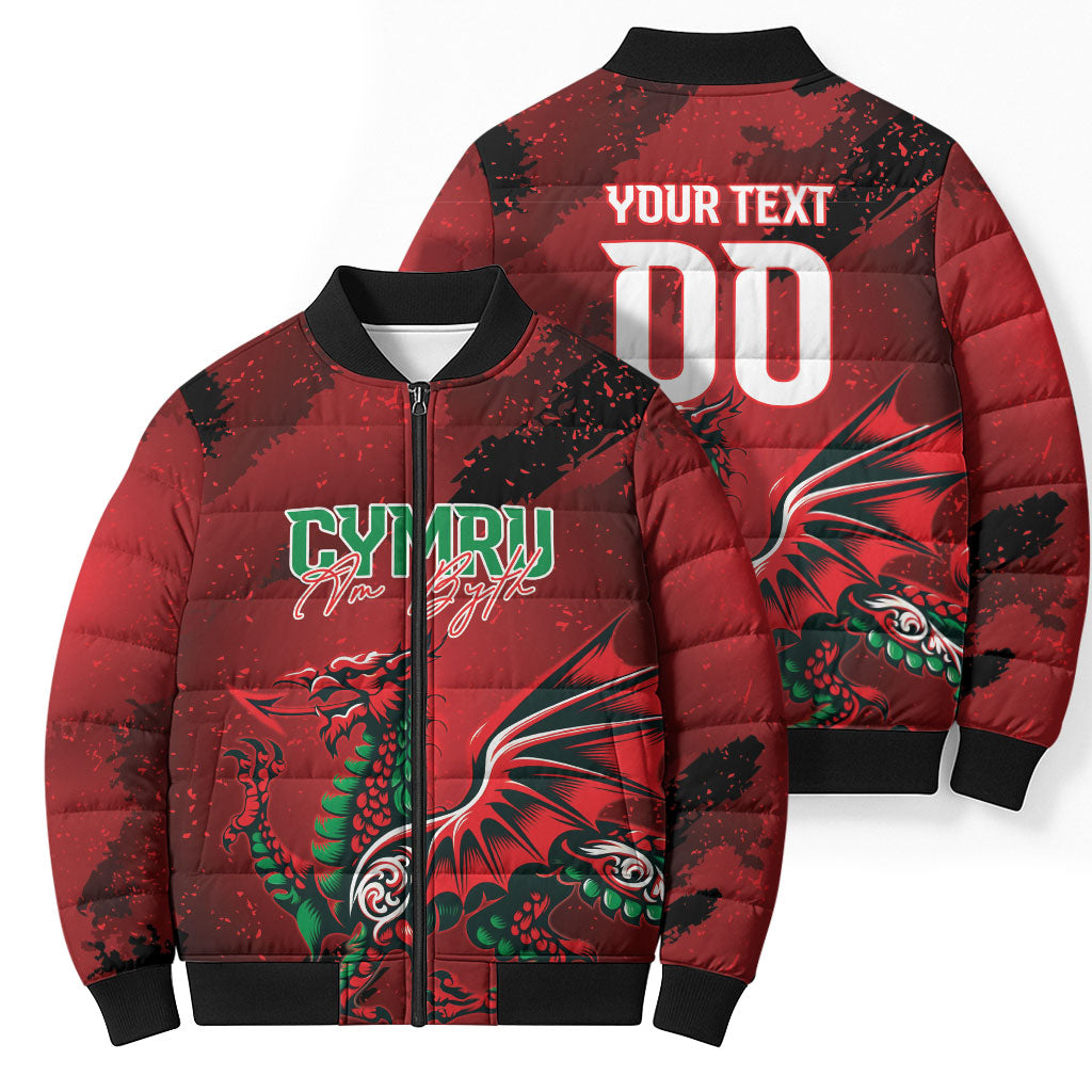 Wales Rugby National Heritage Custom Bomber Puffer Jacket Red Dragon Inspired Edition