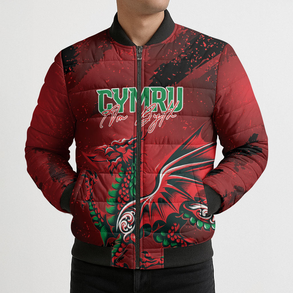 Wales Rugby National Heritage Custom Bomber Puffer Jacket Red Dragon Inspired Edition