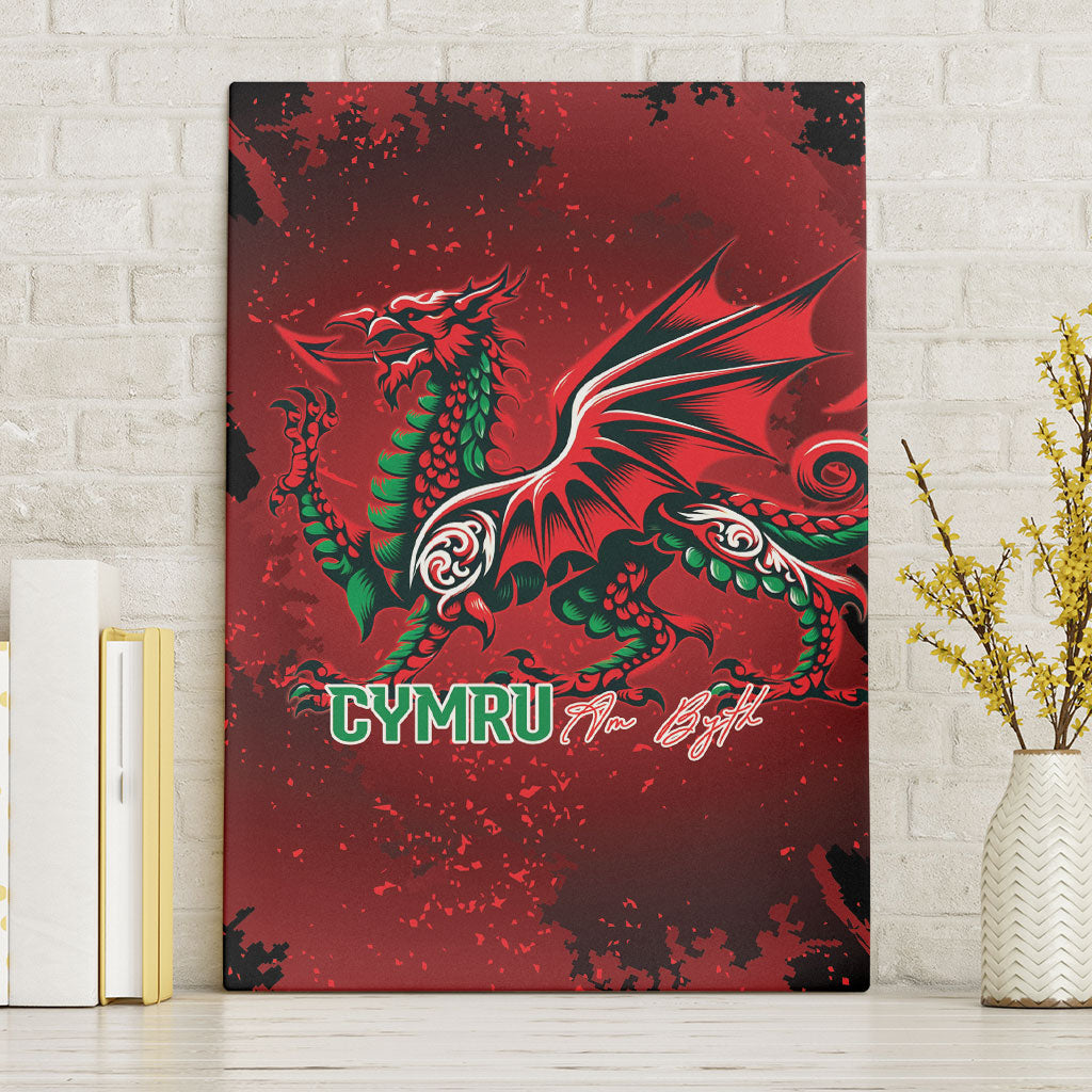 Wales Rugby National Heritage Canvas Wall Art Red Dragon Inspired Edition