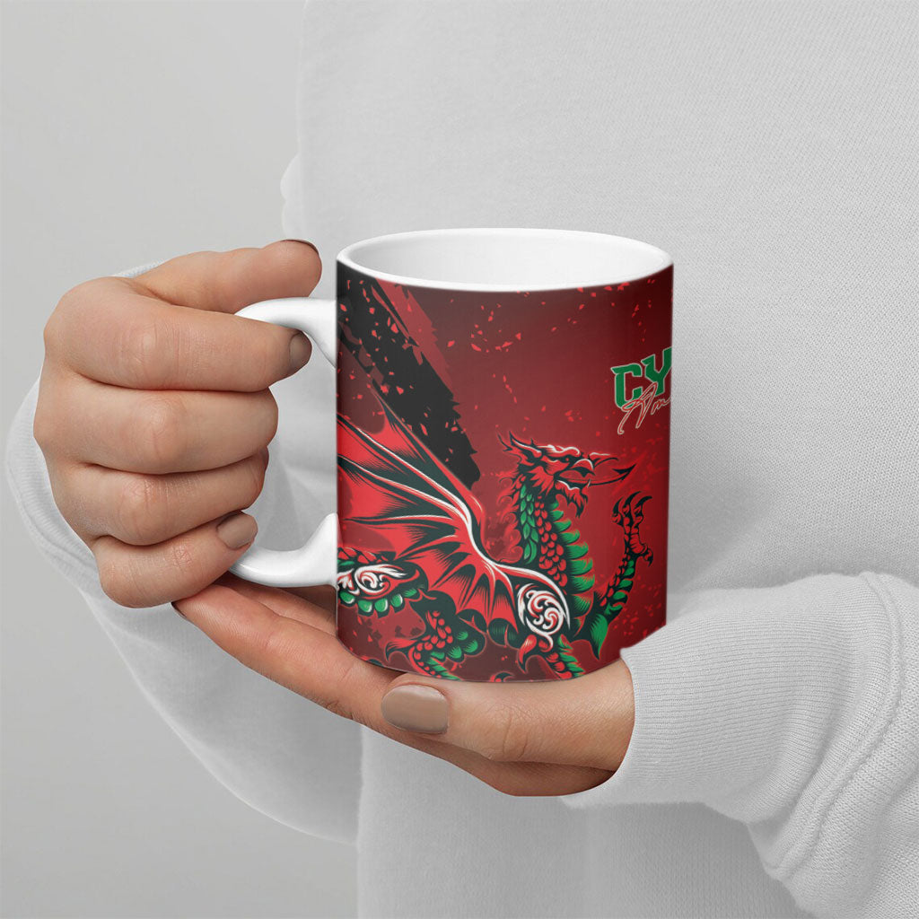 Wales Rugby National Heritage Ceramic Mug Red Dragon Inspired Edition