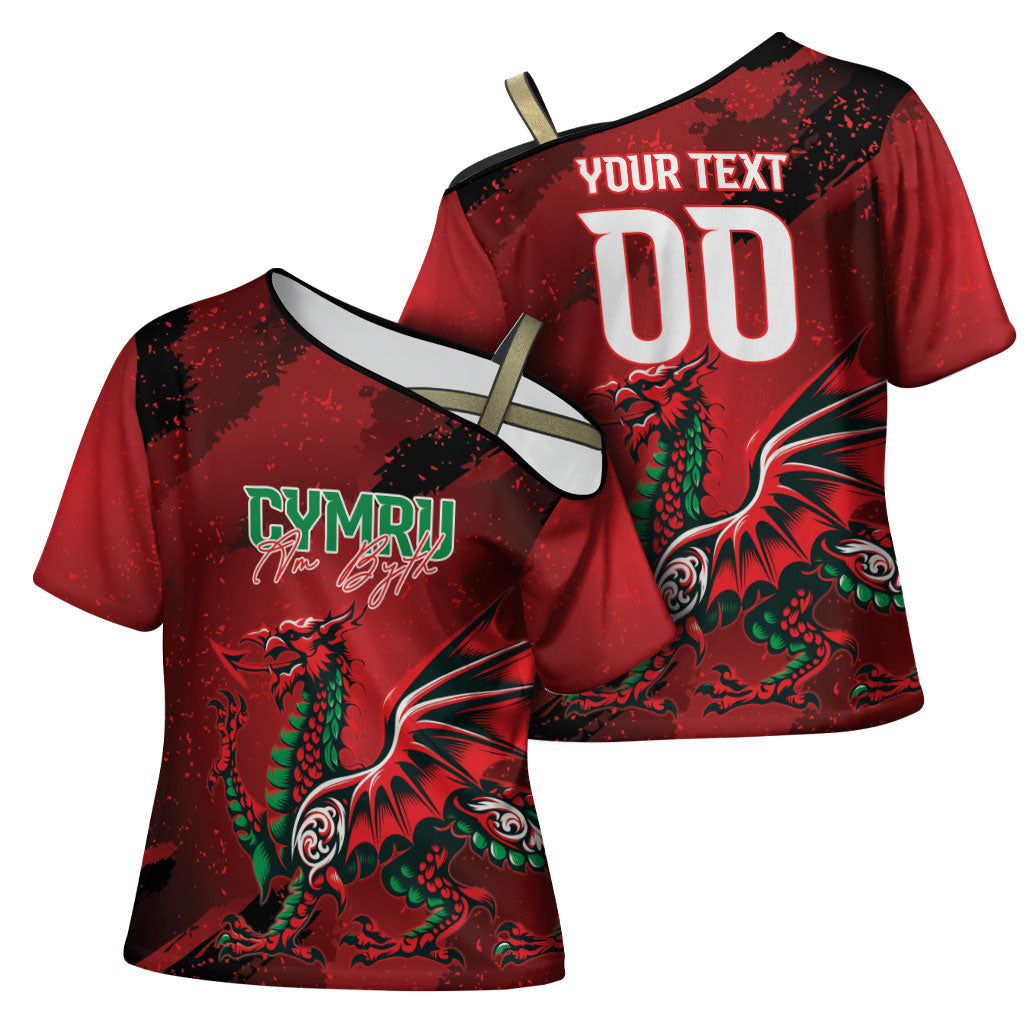 Wales Rugby National Heritage Custom Cross Shoulder Shirt Red Dragon Inspired Edition