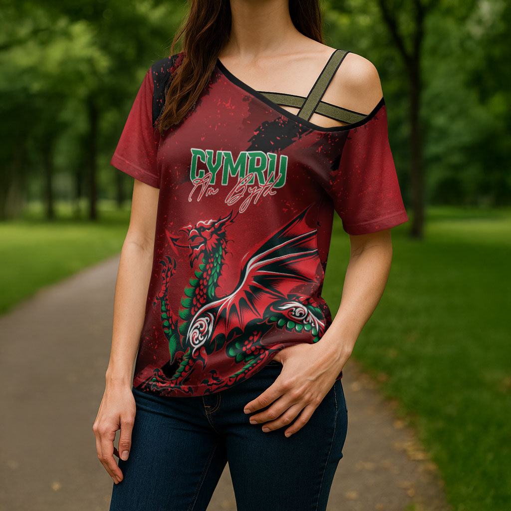 Wales Rugby National Heritage Custom Cross Shoulder Shirt Red Dragon Inspired Edition