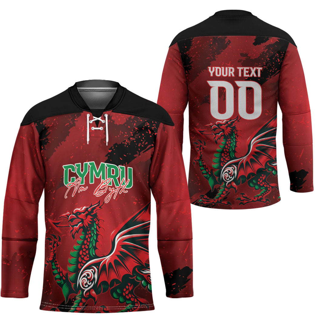 Wales Rugby National Heritage Custom Hockey Jersey Red Dragon Inspired Edition