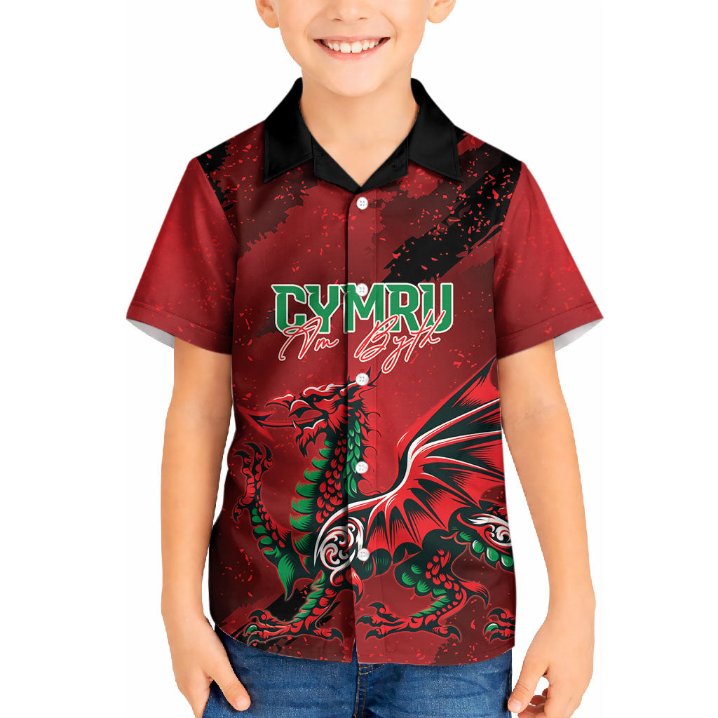 Wales Rugby National Heritage Custom Kid Hawaiian Shirt Red Dragon Inspired Edition