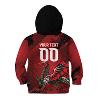 Wales Rugby National Heritage Custom Kid Hoodie Red Dragon Inspired Edition