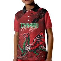 Wales Rugby National Heritage Custom Kid Polo Shirt Red Dragon Inspired Edition
