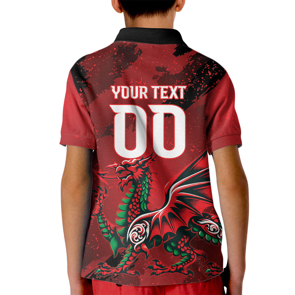 Wales Rugby National Heritage Custom Kid Polo Shirt Red Dragon Inspired Edition