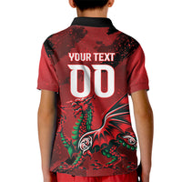 Wales Rugby National Heritage Custom Kid Polo Shirt Red Dragon Inspired Edition