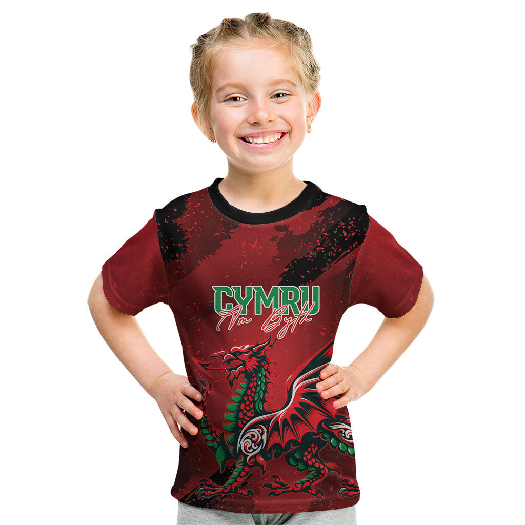 Wales Rugby National Heritage Custom Kid T Shirt Red Dragon Inspired Edition