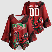 Wales Rugby National Heritage Custom Kimono Sleeve Blouse Red Dragon Inspired Edition