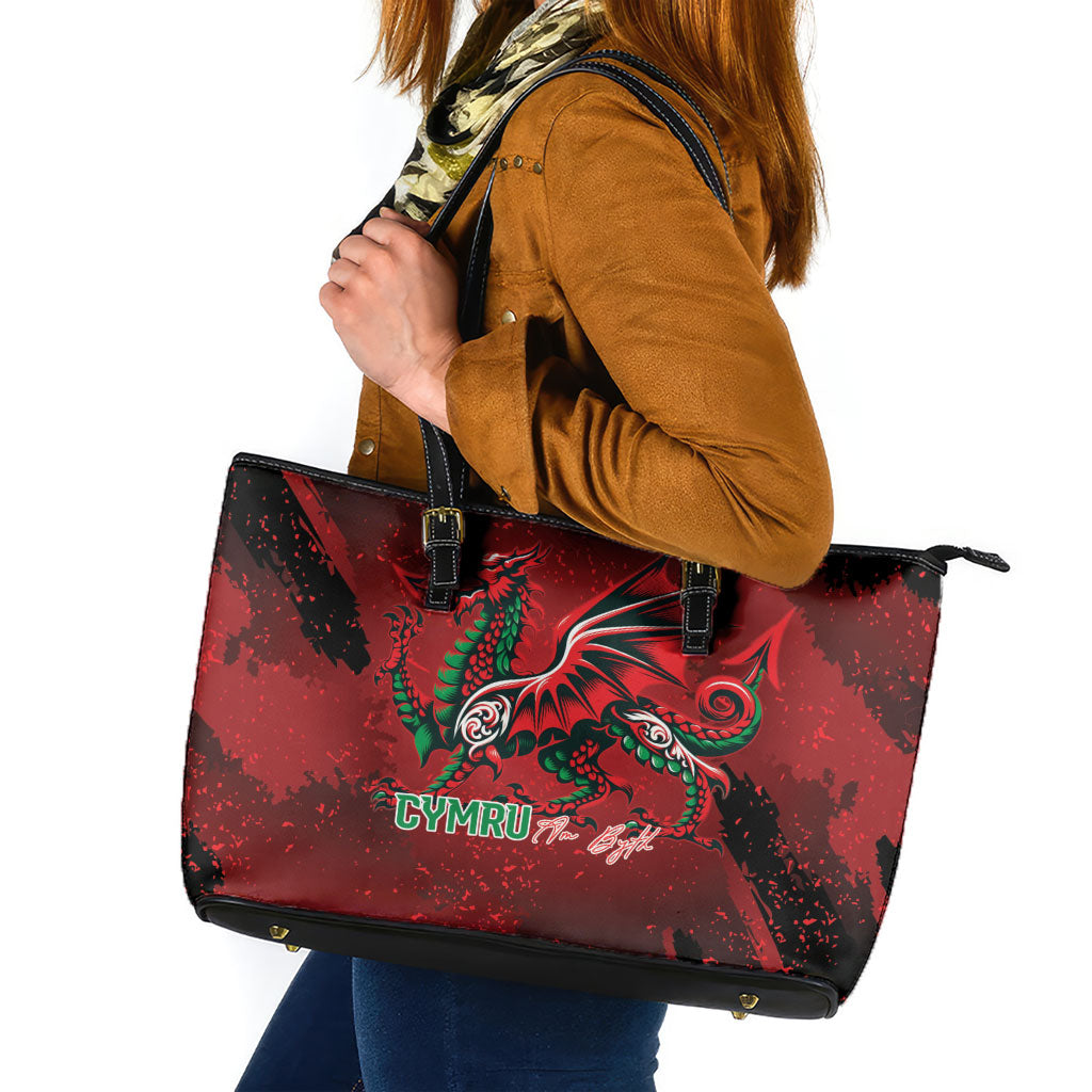 Wales Rugby National Heritage Leather Tote Bag Red Dragon Inspired Edition