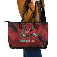 Wales Rugby National Heritage Leather Tote Bag Red Dragon Inspired Edition