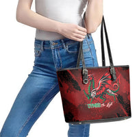 Wales Rugby National Heritage Leather Tote Bag Red Dragon Inspired Edition