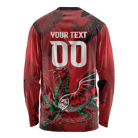 Wales Rugby National Heritage Custom Long Sleeve Shirt Red Dragon Inspired Edition