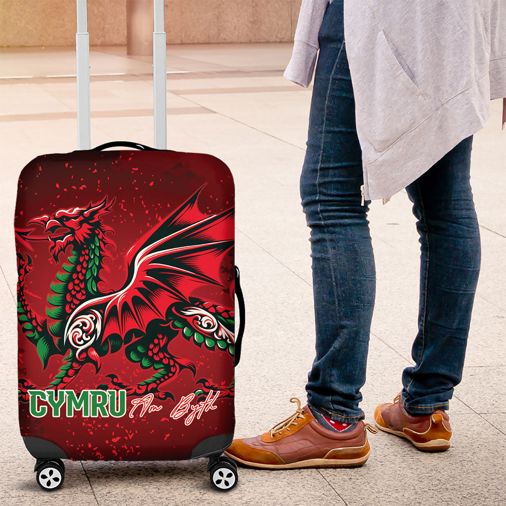 Wales Rugby National Heritage Luggage Cover Red Dragon Inspired Edition