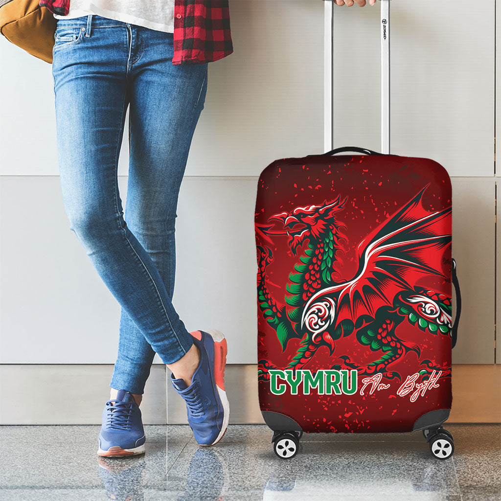 Wales Rugby National Heritage Luggage Cover Red Dragon Inspired Edition
