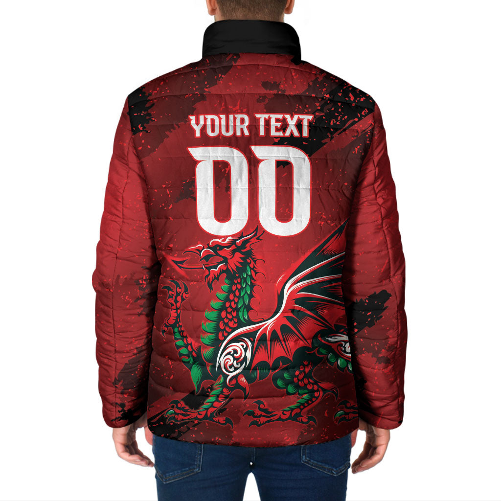 Wales Rugby National Heritage Custom Padded Jacket Red Dragon Inspired Edition