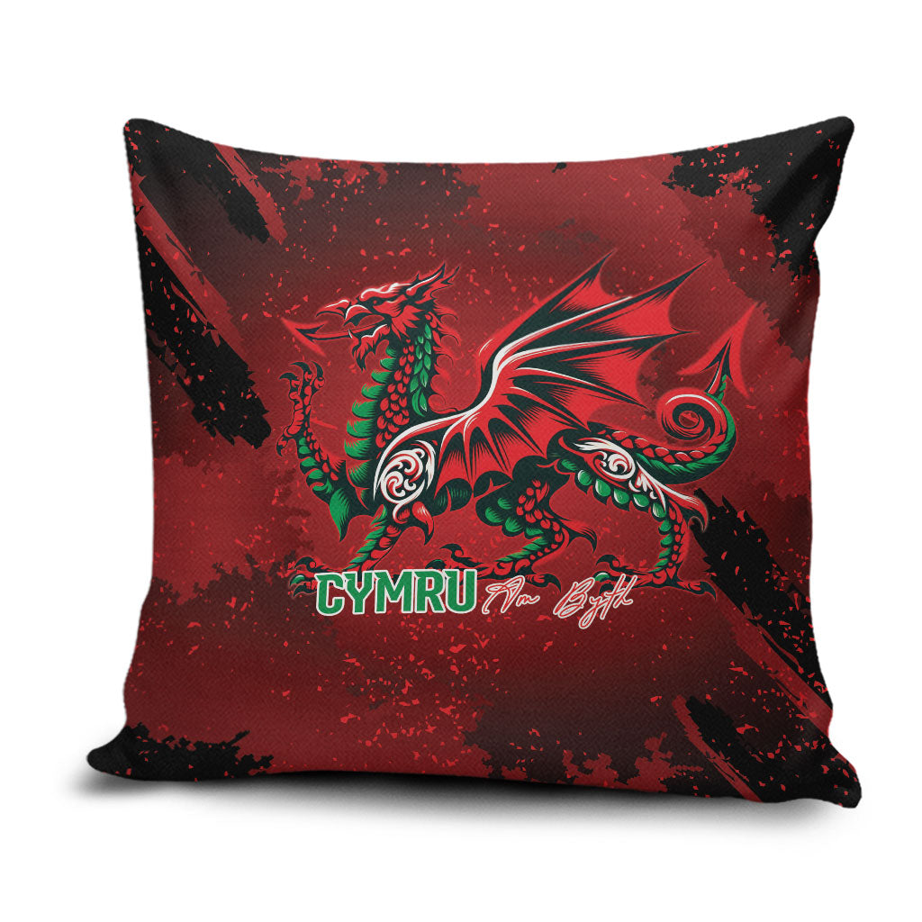 Wales Rugby National Heritage Pillow Cover Red Dragon Inspired Edition