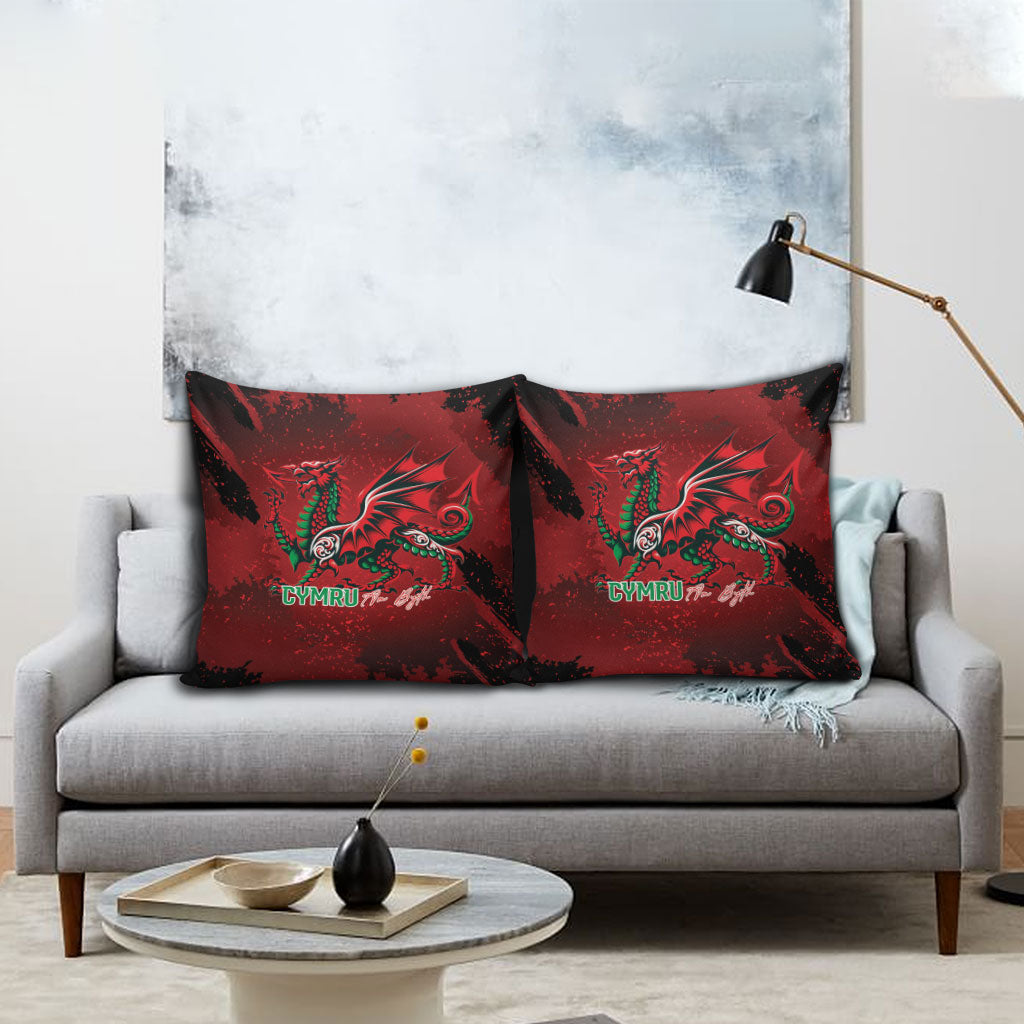 Wales Rugby National Heritage Pillow Cover Red Dragon Inspired Edition