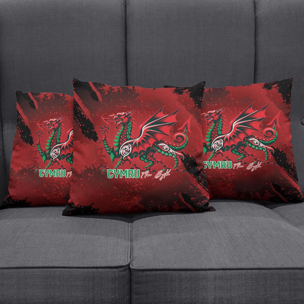 Wales Rugby National Heritage Pillow Cover Red Dragon Inspired Edition